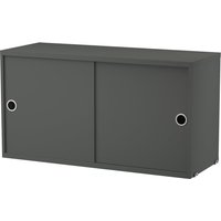 String - Schrankmodul mit Schiebetüren 78 x 30 cm, dunkelgrau von String Furniture