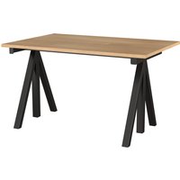 String - Works Schreibtisch, höhenverstellbar, schwarz, Tischplatte 120 x 78 cm / Eiche von String Furniture