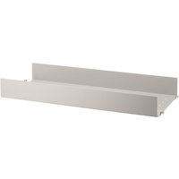String - Metallboden mit hoher Kante, 58 x 20 cm, beige von String Furniture