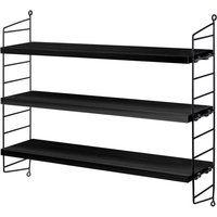 String - Pocket Wandregal, schwarz / Esche schwarz gebeizt von String Furniture