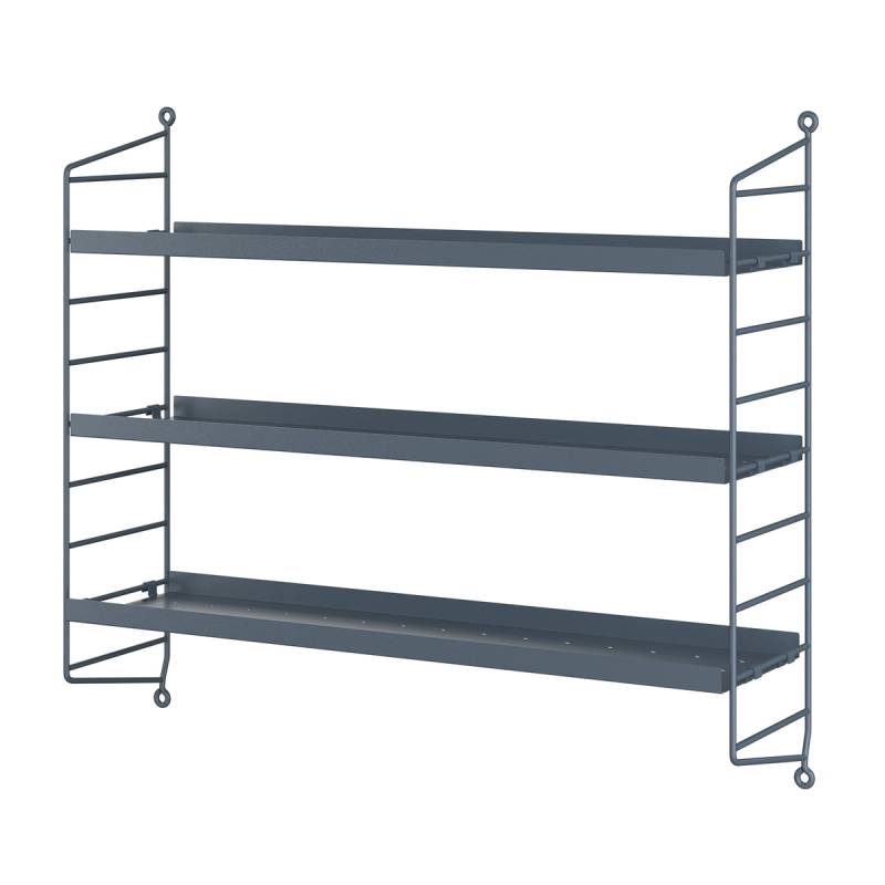 String Pocket Regal Metall Wandregal Grau Regalsystem Wohnzimmer Küche B-Ware von String