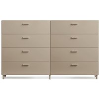 String - Relief Kommode mit Beinen, breit, 2 x 82 x 41 x 92,2 cm, beige von String Furniture