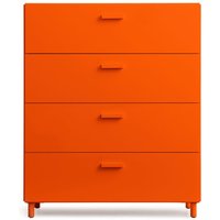 String - Relief Kommode mit Beinen, breit, 82 x 41 x 92,2 cm, orange von String Furniture