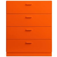 String - Relief Kommode mit Sockel, breit, 82 x 41 x 92,2 cm, orange von String Furniture