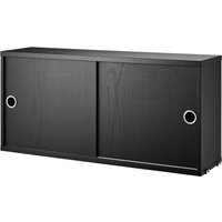 String - Schrankmodul mit Schiebetüren 78 x 20 cm, Esche schwarz gebeizt String - Schrankmodul mit Schiebetüren 78 x 20 cm, Esche schwarz gebeizt von String Furniture