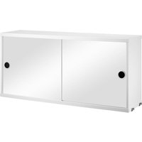 String - Schrankmodul mit Schiebetüren 78 x 20 cm, verspiegelt / weiß von String Furniture