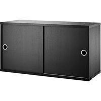 String - Schrankmodul mit Schiebetüren 78 x 30 cm, Esche schwarz gebeizt String - Schrankmodul mit Schiebetüren 78 x 30 cm, Esche schwarz gebeizt von String Furniture