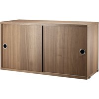 String - Schrankmodul mit Schiebetüren 78 x 30 cm, Walnuss von String Furniture