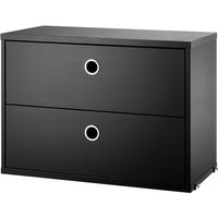 String - Schrankmodul mit Schubladen 58 x 30 cm, Esche schwarz gebeizt von String Furniture