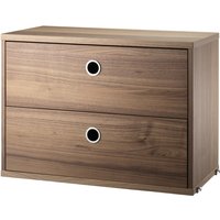 String - Schrankmodul mit Schubladen 58 x 30 cm, Walnuss von String Furniture