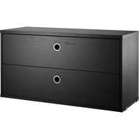 String - Schrankmodul mit Schubladen 78 x 30 cm, Esche schwarz gebeizt von String Furniture