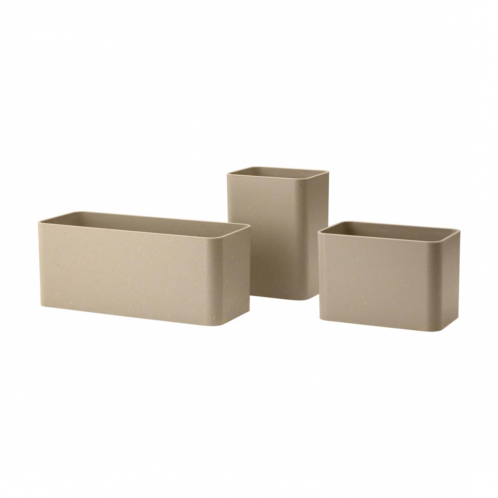 String Furniture - String System Aufbewahrungsbox 3er Set - beige /BxHxT 9x12x7cm/ 20x8x8cm //12x12x8cm String Furniture - String System Aufbewahrungsbox 3er Set - beige /BxHxT 9x12x7cm/ 20x8x8cm //12x12x8cm von String Furniture