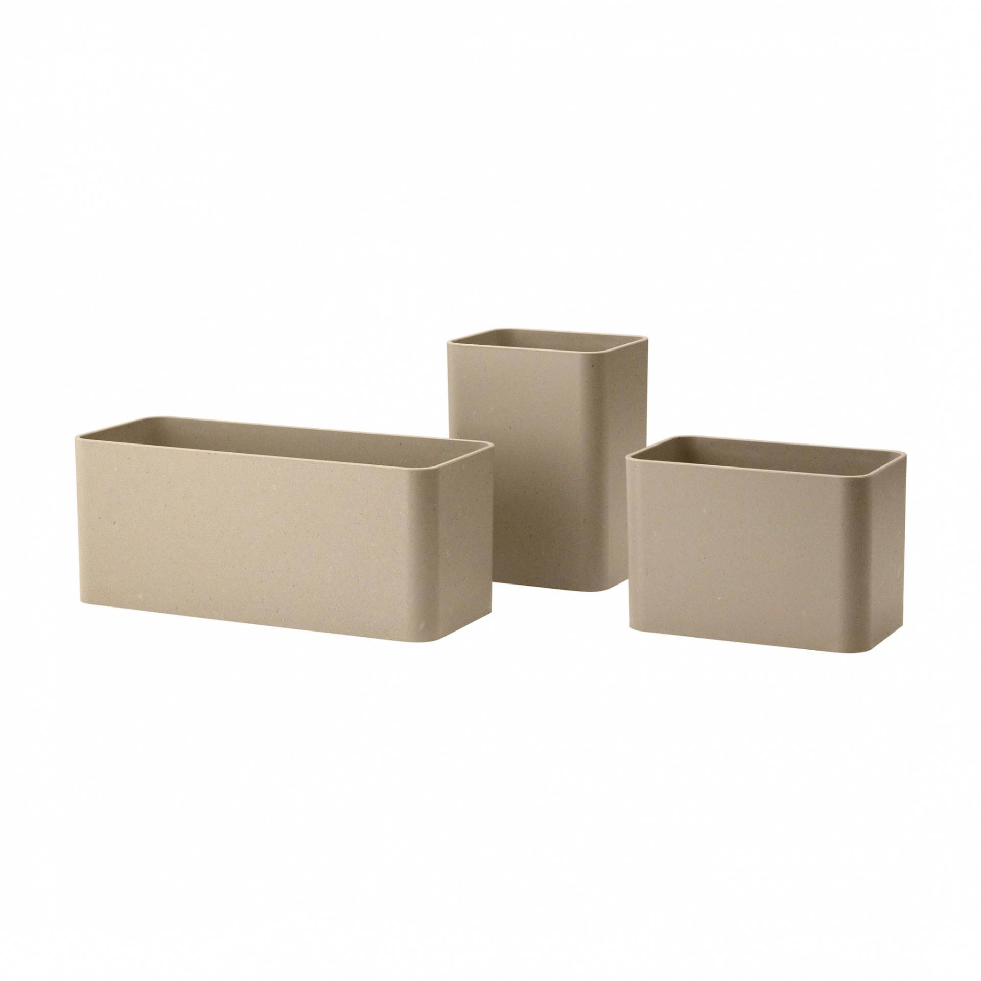 String - String System Aufbewahrungsbox 3er Set - beige /BxHxT 9x12x7cm/ 20x8x8cm //12x12x8cm von String