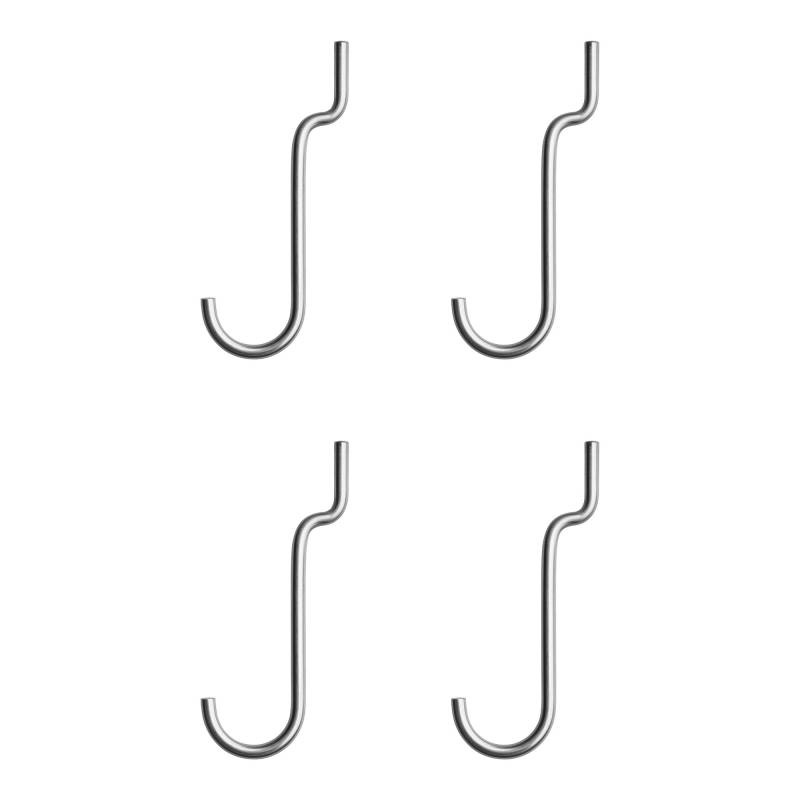 String Furniture - String System Outdoor vertikaler Haken 4er Set - edelstahl/HxT 10x3.5cm von String Furniture