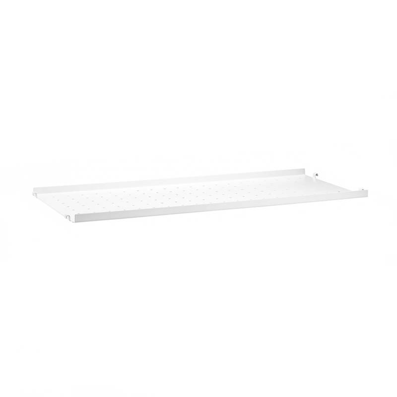 String Furniture - String System Regalboden niedrig 78x30cm - weiß/beschichtet/BxHxT 78x2x30cm/perforiert von String Furniture