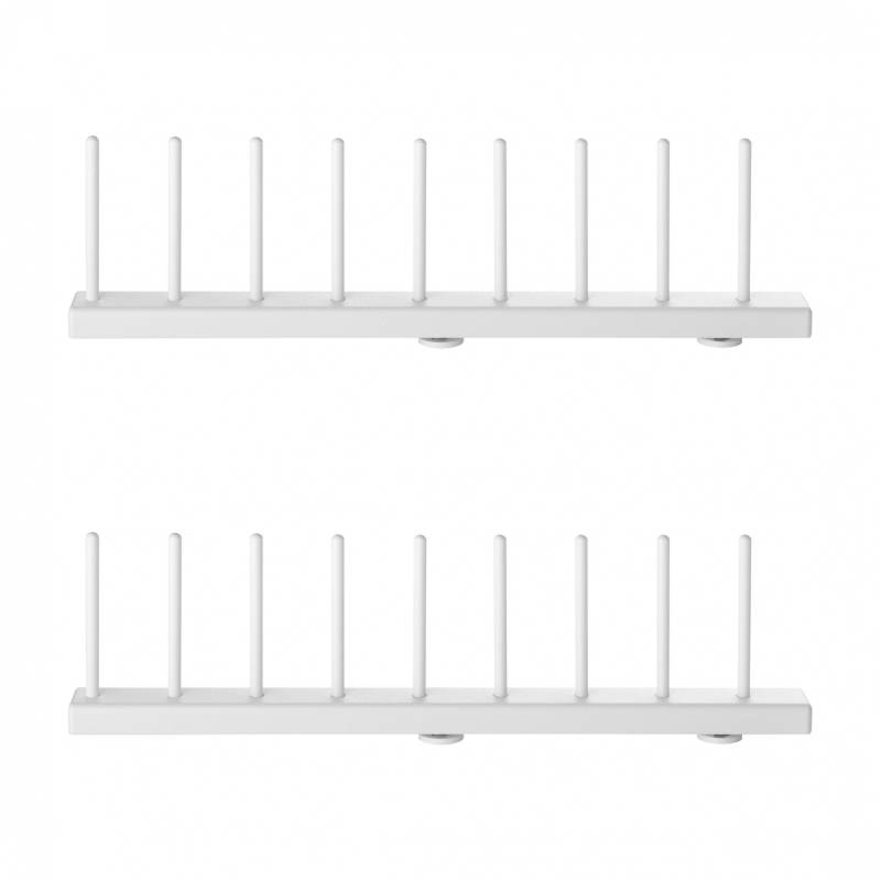 String Furniture - String System Tellerablage 2er Set - weiß/pulverbeschichtet/BxHxT 2.5x7.7x29cm/für 8 Teller von String Furniture