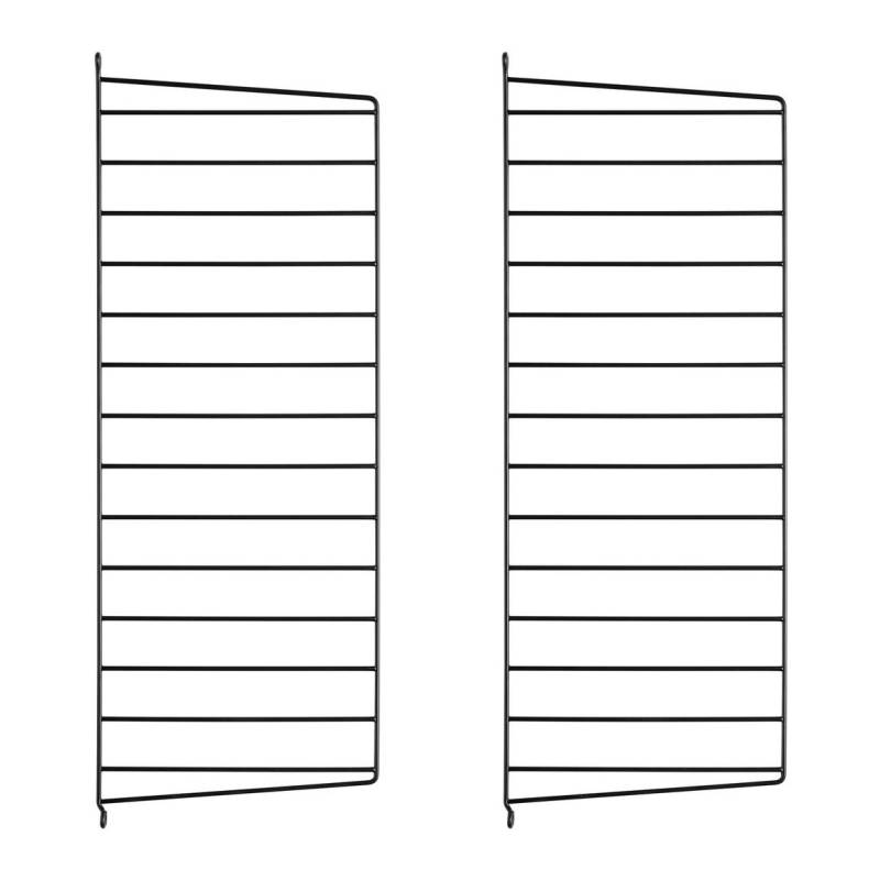 String Furniture - String System Wandleiter 75x30cm - schwarz/Wandmontage/75x30cm/2er Set von String Furniture