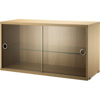String - Vitrinenschrank mit Schiebetüren in Glas 78 x 30 cm, Eiche String - Vitrinenschrank mit Schiebetüren in Glas 78 x 30 cm, Eiche von String