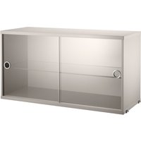 String - Vitrinenschrank mit Schiebetüren in Glas 78 x 30 cm, beige String - Vitrinenschrank mit Schiebetüren in Glas 78 x 30 cm, beige von String Furniture