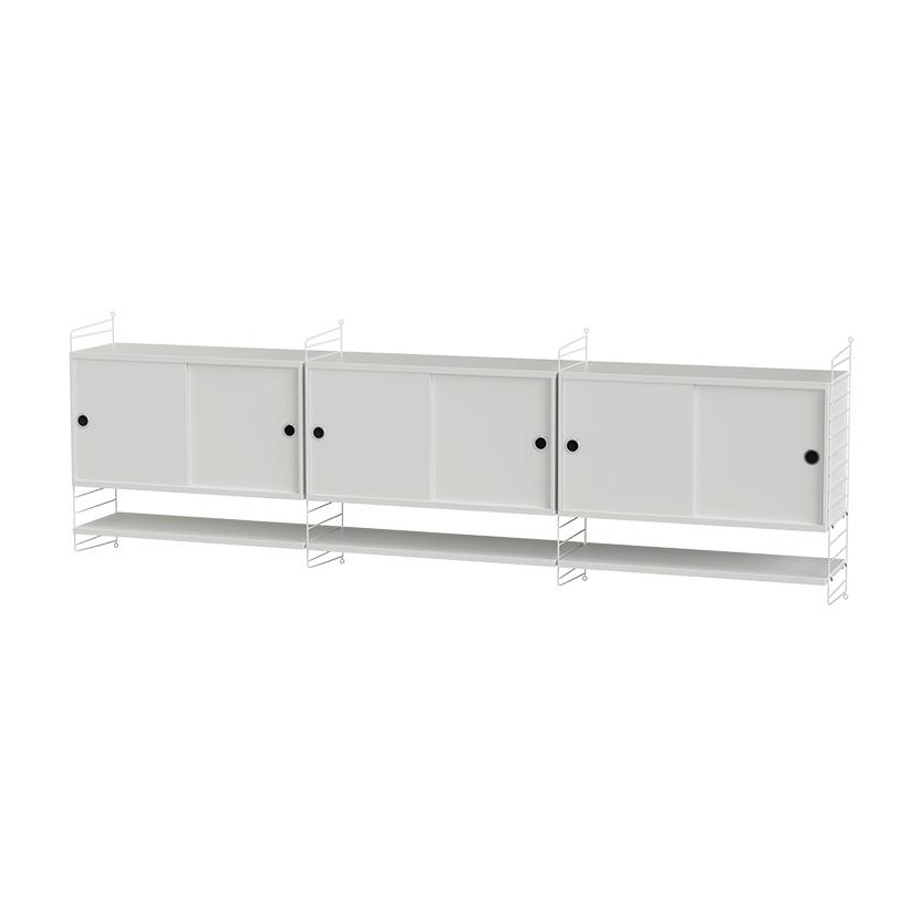 String - Wandschrank 240x75cm - weiß/MDF lackiert/BxHxT 240x75x30cm/Gestell Stahl weiß pulverbeschichtet von String