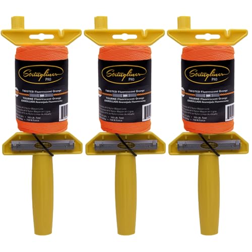 Stringliner 24406 LevelWiz Reloadable Mason's Line Rollen.Stringliner® LevelWiz® LevelWiz® Reel 540' TW FL. OR (3 Stück) von Stringliner