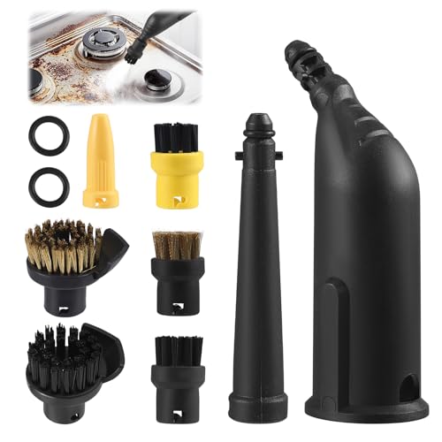 Strixorn 10 Stück Zubehör für Dampfreiniger SC1 SC2 SC3 SC4 SC5,Handdüse Ersatzteile Set,Verlängerte Düse,Gebogene Düse,Rundbürste,Fugen Düse,Siegel,Hochdruckreiniger zubehör,Dampfreiniger sc2 von Strixorn