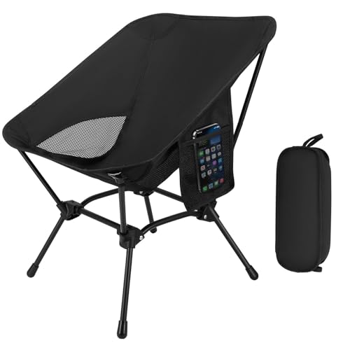 Campingstuhl Faltbar 120kg, Ultraleicht Campingstühle Höhenverstellbar mit Tragetasche für Erwachsene, Outdoor Camping Stuhl faltbar für Camping, Rucksackreisen, Picknick, Angeln, Wandern und mehr von Strixorn