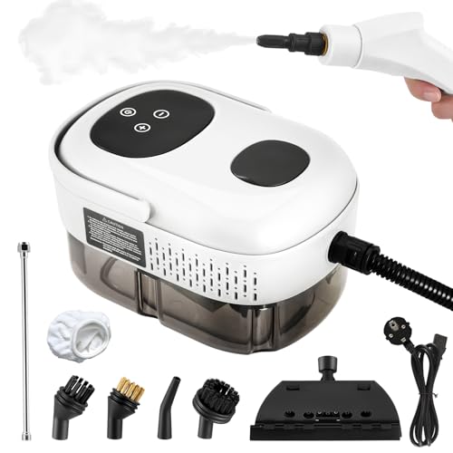 Dampfreiniger Handgerät mit Digitaldisplay, 2500W 3.0BAR Tragbarer Handdampfreiniger mit 1100ML Großem Wassertank, Hochdruck Dampfreiniger 9 Zubehör für Alles Küchenmöbel Boden Badezimmer Auto Fliesen Dampfreiniger Handgerät mit Digitaldisplay, 2500W 3.0BAR Tragbarer Handdampfreiniger mit 1100ML Großem Wassertank, Hochdruck Dampfreiniger 9 Zubehör für Alles Küchenmöbel Boden Badezimmer Auto Fliesen von Strixorn