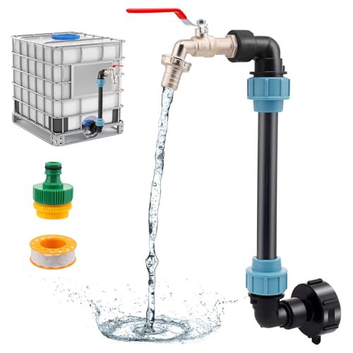 IBC Tank Schwanenhals,IBC Schwanenhals 3/4" Auslaufhahn für 1000L Regenwassertank,IBC Adapter mit Schwanenhals Messing Wasserhahn,ibc wasserhahn,für Regenwassertank Wasserfaß Regenfass IBC-Container von Strixorn