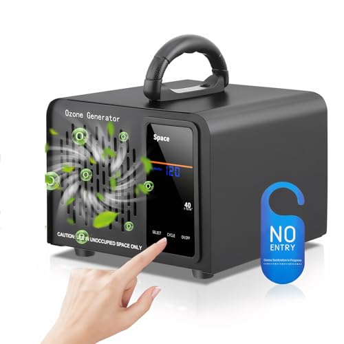 Ozongenerator 60000Mg/H Schwarz,Ozongerät Ozon Luftreiniger Touchscreen-Steuerung,Ozonisator Industrieller mit 120 Min Timer,Ozongenerator Auto,bis zu 400㎡ Geruchsneutralisierer,Rauch/Haustiergerüche von Strixorn