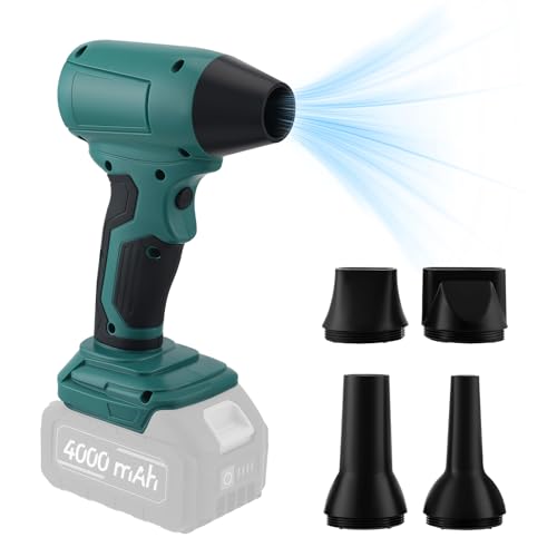 Strixorn Bürstenloser Laubbläser Gebläse, Stufenlose Geschwindigkeitsregelung Staubbläser für Makita 18V Akku, Jet Dry Turbo Fan Blower für Blätter Verwehen, Reinigung & Werkstatt (Keine Batterie) von Strixorn