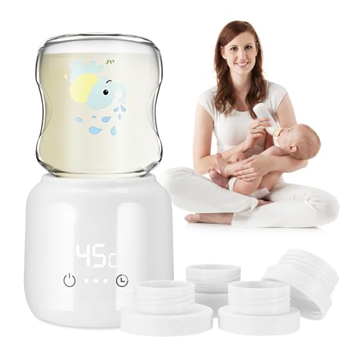 Strixorn Flaschenwärmer für unterwegs mit 4 Adapters, Doppelt Auslaufsicher, Schnelle Erwärmung, Tragbarer Babyflaschenwärmer Geeignet für die meisten Babyflaschen von Strixorn