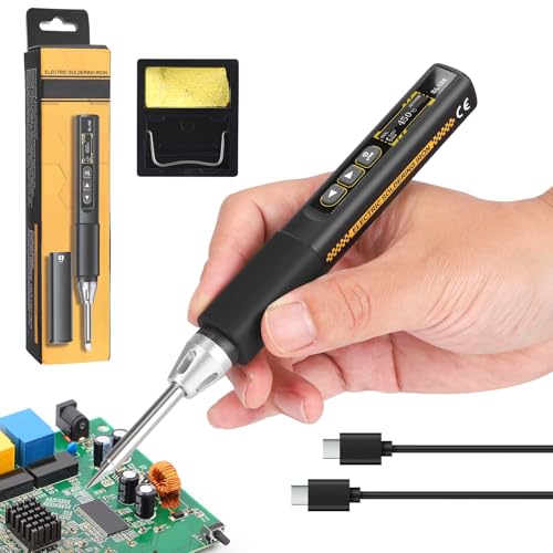 Tragbarer Akku Lötkolben, 96w Usb C lötkolben, Lötkolben Set mit Einstellbar 100-450°C, Hohe Kapazität und Schnelles Aufheizen, Digital Bildschirm,Precision Soldering Iron Set mit Stand, Gaslötkolben Tragbarer Akku Lötkolben, 96w Usb C lötkolben, Lötkolben Set mit Einstellbar 100-450°C, Hohe Kapazität und Schnelles Aufheizen, Digital Bildschirm,Precision Soldering Iron Set mit Stand, Gaslötkolben von Strixorn
