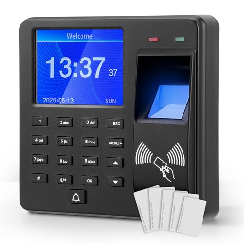 2025 Zeiterfassung für Kleinbetriebe,Fingerabdruck-Stempeluhr Maschine,Fingerabdruckkapazität 1000,mit 5Ausweis,Stempeluhr Zeiterfassung Mitarbeiter,Zeituhr Mitarbeiter für Mitarbeiter Kleinunternehm von Strixorn