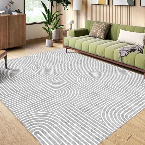 Strloepr Waschbar Teppich Wohnzimmer Sessel Stühle Schlafzimmer Arbeitszimmer Carpet,modernes Bauernhausdekor, geometrisches Design, Grau, 160 x 200 cm Strloepr Waschbar Teppich Wohnzimmer Sessel Stühle Schlafzimmer Arbeitszimmer Carpet,modernes Bauernhausdekor, geometrisches Design, Grau, 160 x 200 cm von Strloepr