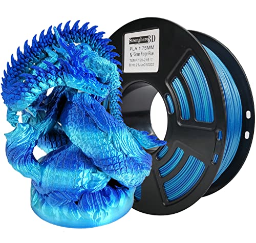 Stronghero3D PLA 3D-Drucker-Filament, 1,75 mm, seidengrün und Galaxieblau, 1 kg Genauigkeit +/- 0,05 mm für ender3 Cr10 Sovol von Stronghero3D