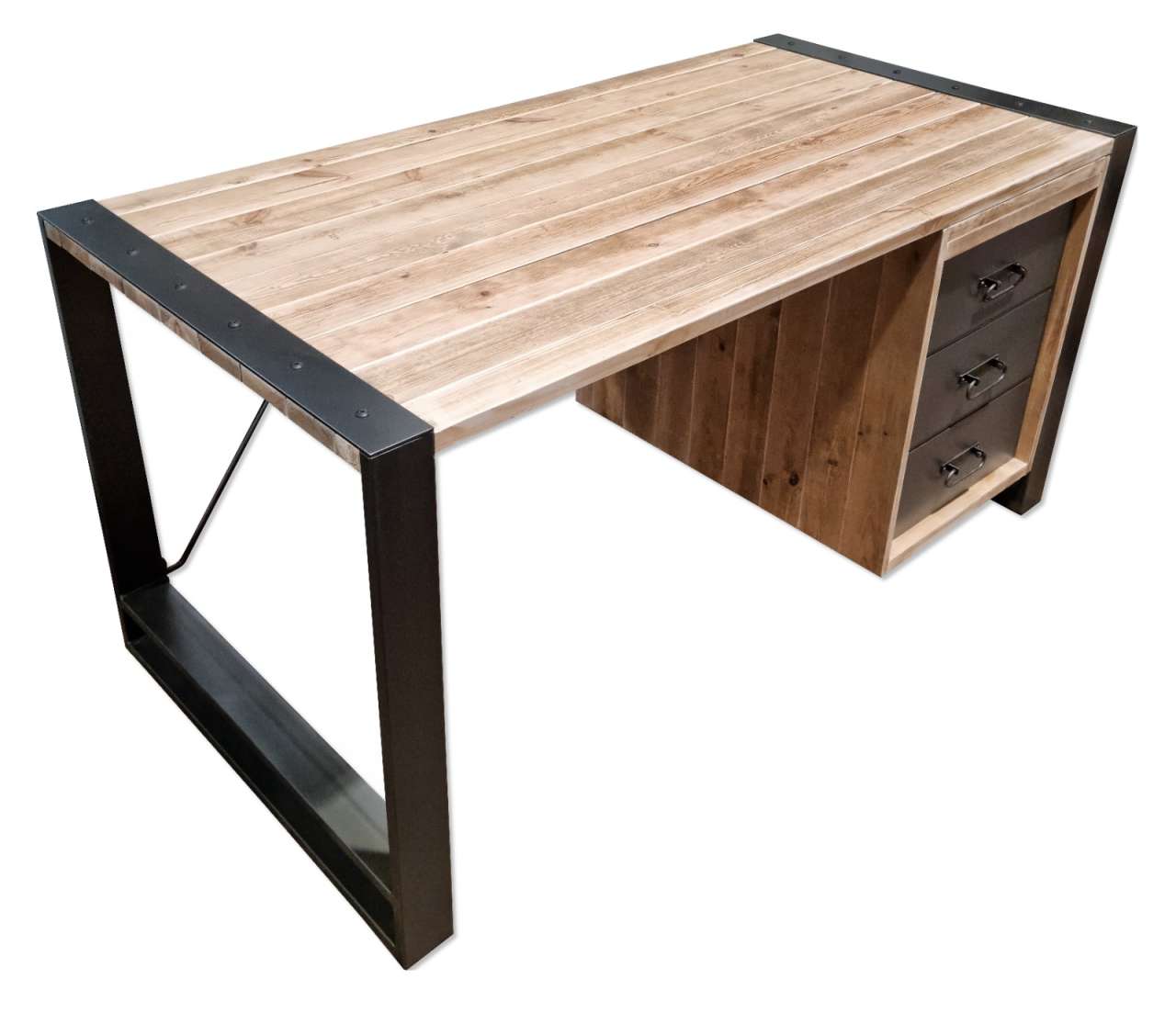 ISOLA LOFT - Schreibtisch aus Massivholz mit Metallschubladen von Strongroom
