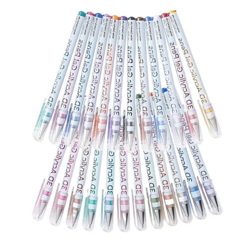 3D-Acryl-Malerei-Gelstifte, mehrfarbiges Acryl-Marker-Kunst-Set, auf Wasserbasis, Bastelbedarf, Zeichenmarker zum Ausmalen, Kritzeln, Leinwand, Holz, Stoff, Steinkarten, Scrapbook-Papier von Stronrive