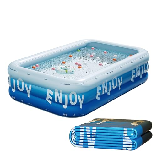 Aufblasbarer Pool, Aufblasbecken Für Kinder Und Erwachsene, Rechteckiges UV Beständiges Schwimmbecken Für Und Garten Badevergnügen von Stronrive