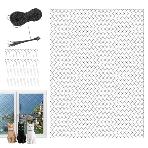 Balkonnetz für Haustiere – Katzen-Anti-Fallnetz | Sichtschutzzaun Sicherheitsschutz für Außenterrasse, Treppenhaus, Innenbereich, Sicherheit, Garten, Terrasse, Wohnung, Fenster von Stronrive
