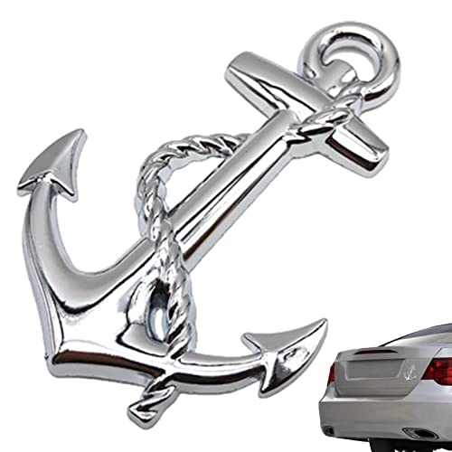 Emblem Metall Aufkleber Anker Schwarzchrom Metall Aufkleber Metall Anker Auto Seite Kotflügel Hinten Trunk Emblem Abzeichen Aufkleber Metall Autoaufkleber Wasserdicht Selbstklebende Aufkleber von Stronrive