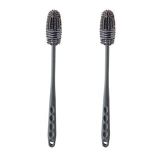 Flaschenbürste Silikon Reinigungsbürste Lang Spülbürste Bürste Flaschenreiniger Glasbürste Bottle Brush Set Für Sodaflaschen Flaschen Babyflaschen Glaskaraffe Trinkflasche Schwarz Weiß (1/2/4 Stück) von Stronrive