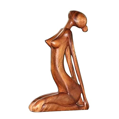 Frau Skulptur Figuren Handgeschnitzte Menschliche Figur Skulptur Kreative Yoga Mädchen Charakter Figuren Abstrakt Statue Für Wohnzimmer Schlafzimmer Dekoration Holz Deko Figur Statuen Für Tischdeko von Stronrive