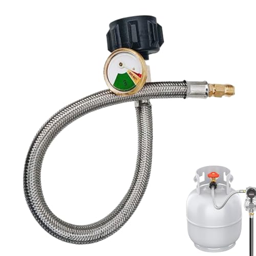 Gasschlauch mit Manometer,Gasleitung Mit Präzisions-Manometer Für Reisemobile - 38 cm Kochzubehör Mit -Anzeige Für Wochenendtrips Gasschlauch mit Manometer,Gasleitung Mit Präzisions-Manometer Für Reisemobile - 38 cm Kochzubehör Mit -Anzeige Für Wochenendtrips von Stronrive