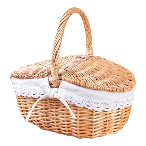 Geflochtener Picknickkorb Mit Griff - Leerer Weidenkorb Blumenkorb,Große Aufbewahrungsbox Für Outdooraktivitäten Camping Lunchpicknick Gartenparty Schulfest Geflochtener Picknickkorb Mit Griff - Leerer Weidenkorb Blumenkorb,Große Aufbewahrungsbox Für Outdooraktivitäten Camping Lunchpicknick Gartenparty Schulfest von Stronrive