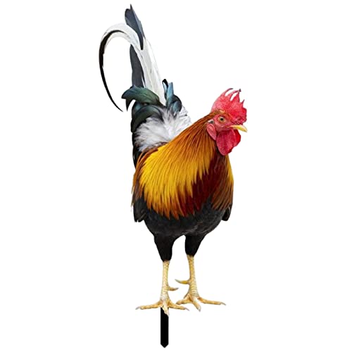 Huhn Gartendeko Metall Hen Garten Stecker Huhn Hof Kunst Dekorative Tierfigur Huhn Gartenstecker Ornament Huhn Rasen Pfähle Hahn Dekofiguren Huhn Gartenfiguren Tier Yard Kunst Für Außen, Terrassen von Stronrive