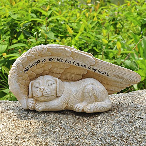 Hund Engel Figur - Harz Tierstatue Harz Schlafender Hund Statue Grabschmuck Für Haustiere Wetterfeste Tierstatue Grabfiguren Deko Haustier Gedenken Tier Garten Statue Gedenkstein Für Haustiere Hund Engel Figur - Harz Tierstatue Harz Schlafender Hund Statue Grabschmuck Für Haustiere Wetterfeste Tierstatue Grabfiguren Deko Haustier Gedenken Tier Garten Statue Gedenkstein Für Haustiere von Stronrive