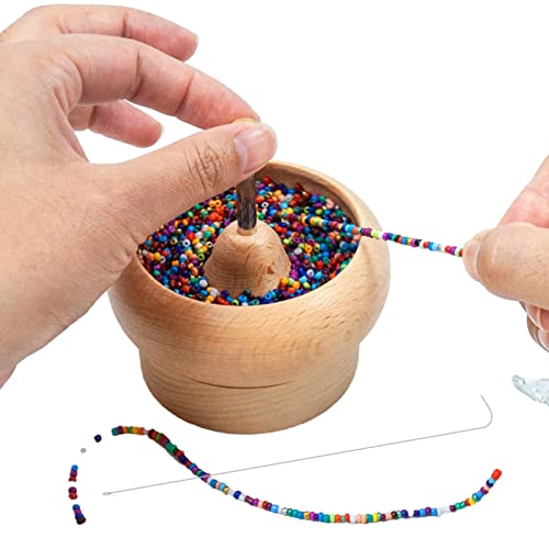 Perlenmühle Perlenspinner aus mit 2 Nadeln Stickwerkzeuge Holzperle Spinner Perlenwerkzeuge Perlenspinner für die Schmuckherstellung Perlennadeln und Einfädelwerkzeug für Rocailles Perlenmühle Perlenspinner aus mit 2 Nadeln Stickwerkzeuge Holzperle Spinner Perlenwerkzeuge Perlenspinner für die Schmuckherstellung Perlennadeln und Einfädelwerkzeug für Rocailles von Stronrive
