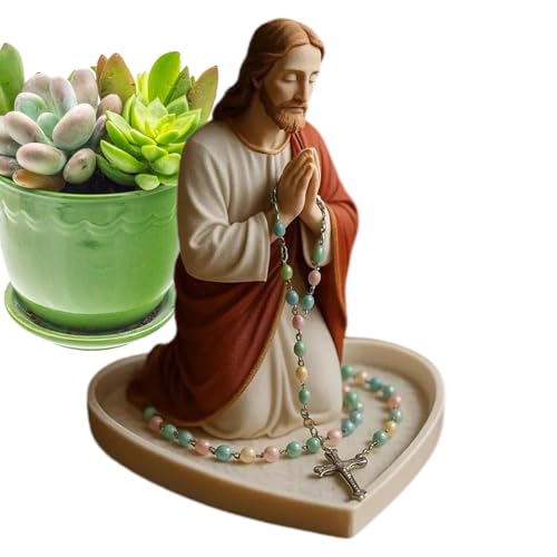 Rosenkranzhalter Jungfrau Maria, Kunstharz, katholischer Jesus-Rosenkranz | Heimdekoration für Männer, Paare, Studenten, Lehrer, Büros, Zimmer, Schreibtisch, Urlaub von Stronrive