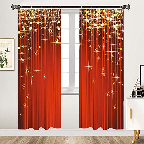 Stronrive 85x200cm 2er Set Weihnachten Vorhang Waschbar Weihnachtsvorhänge Gardinen Semi Verdunklungsvorhänge für Wohnzimmer Schlafzimmer Tür Fenster von Stronrive